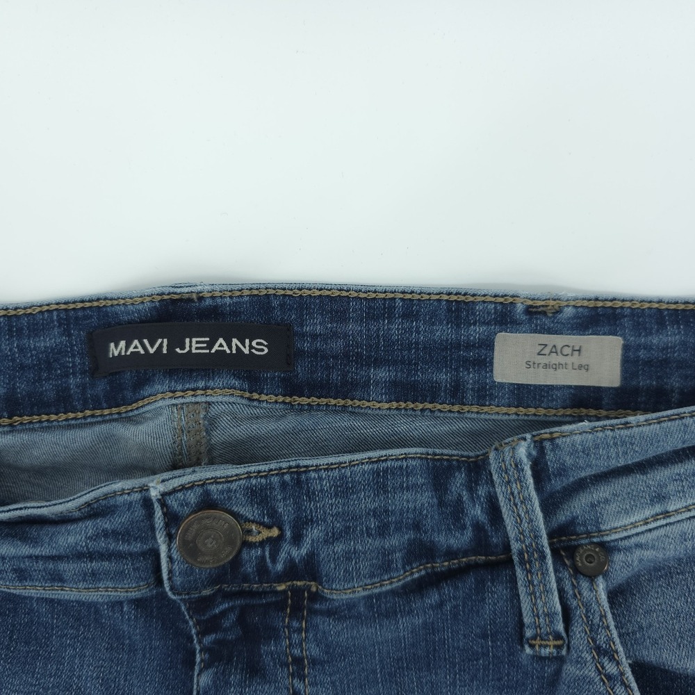 Mavi Zach Straight Leg Jeans Mens 38x32 Blue Denim Cotton Blend Comfort Stretch - Picture 5 of 12